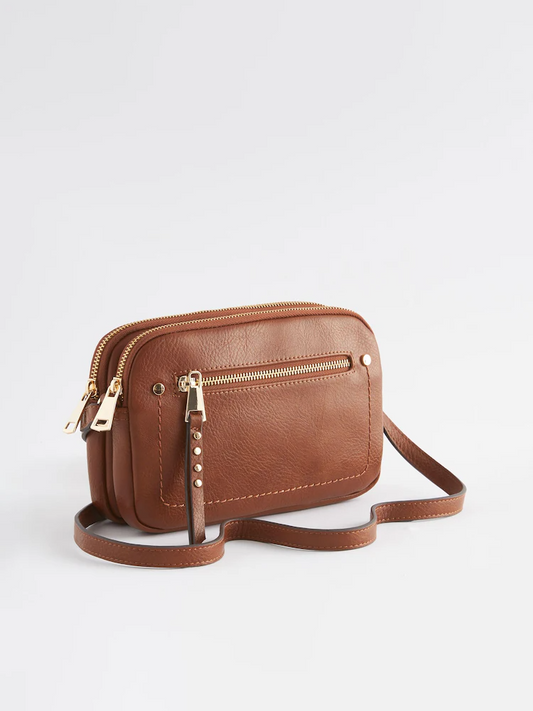 Tan Brown Utility Stud Cross-Body Bag