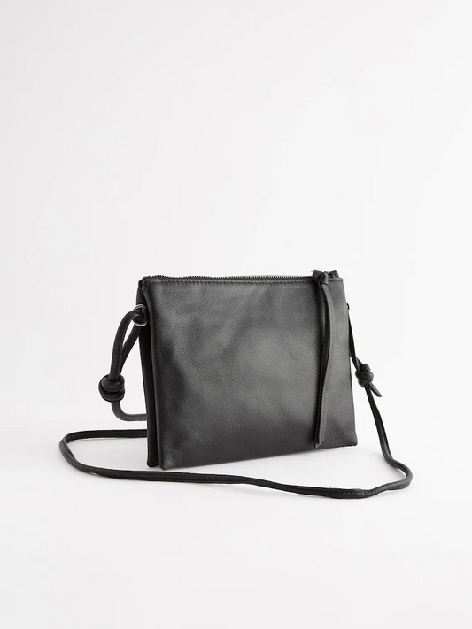 Black Leather Cross-Body Bag