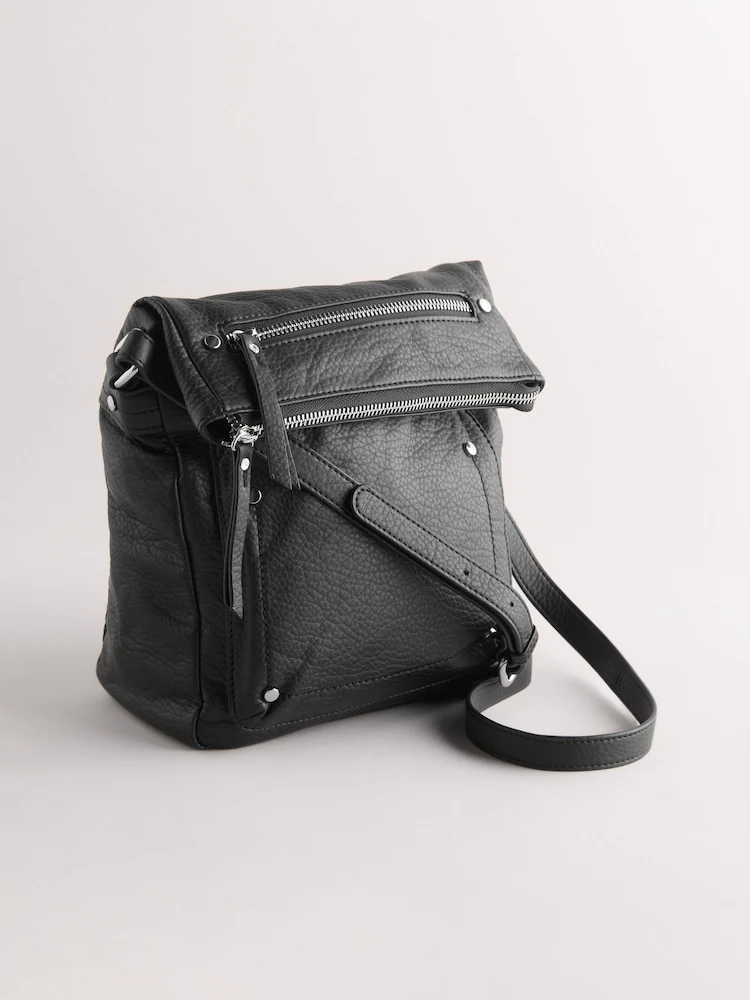 Black Washed Messenger Bag