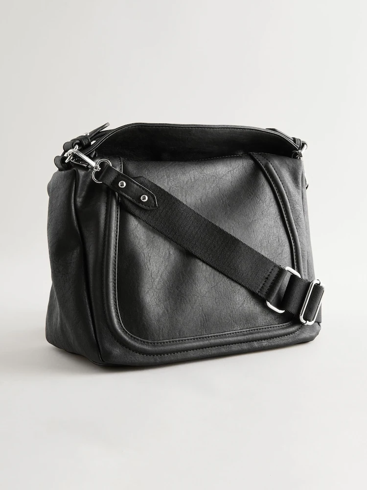 Black Slouchy Cross-Body Bag