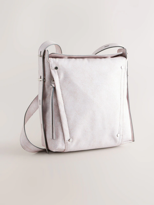 Pale Pink Crinkle Cross-Body Bag