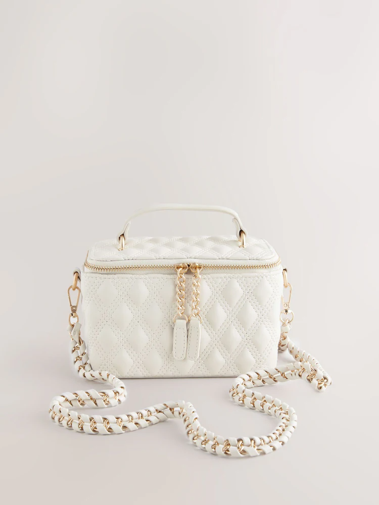 Bone Quilted Cross-Body Bag