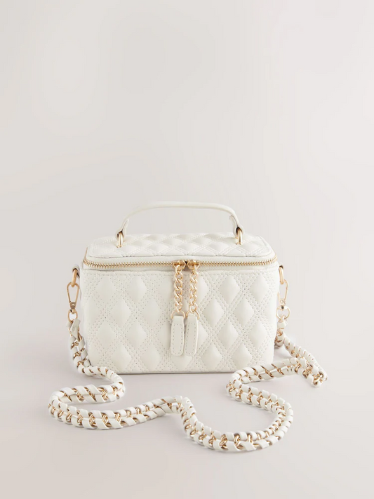 Bone Quilted Cross-Body Bag