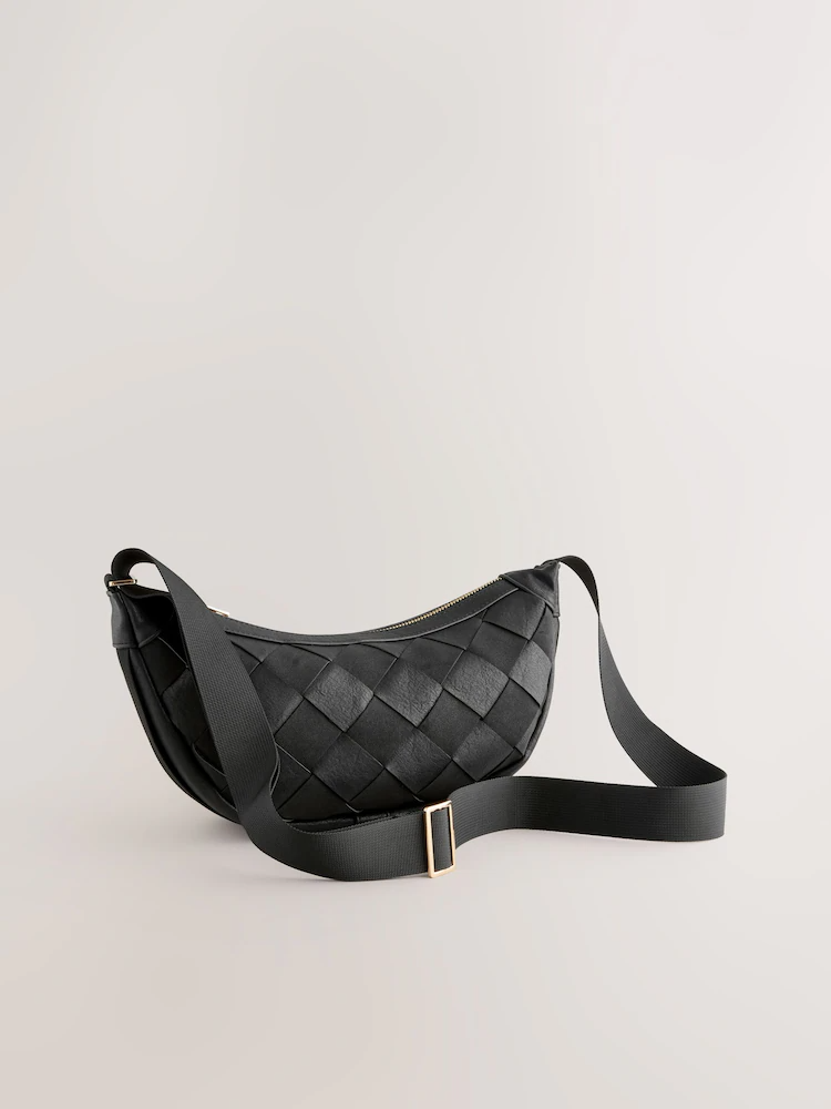 Black Weave Sling Bag