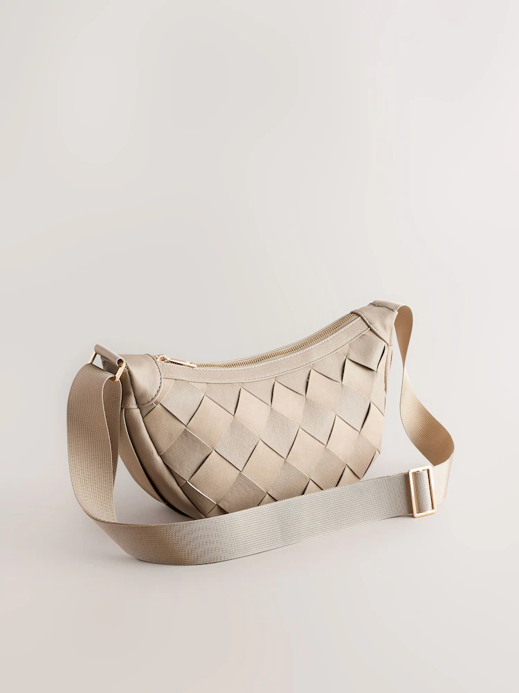 Cream Weave Sling Bag