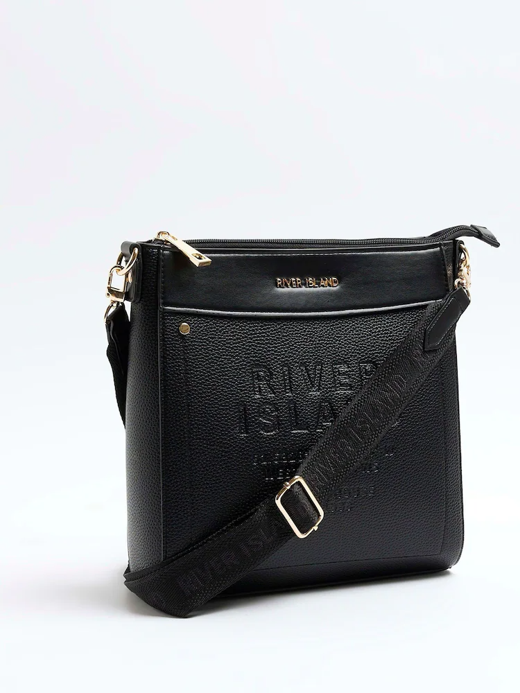 River Island Black Embossed Cross-Body Bag